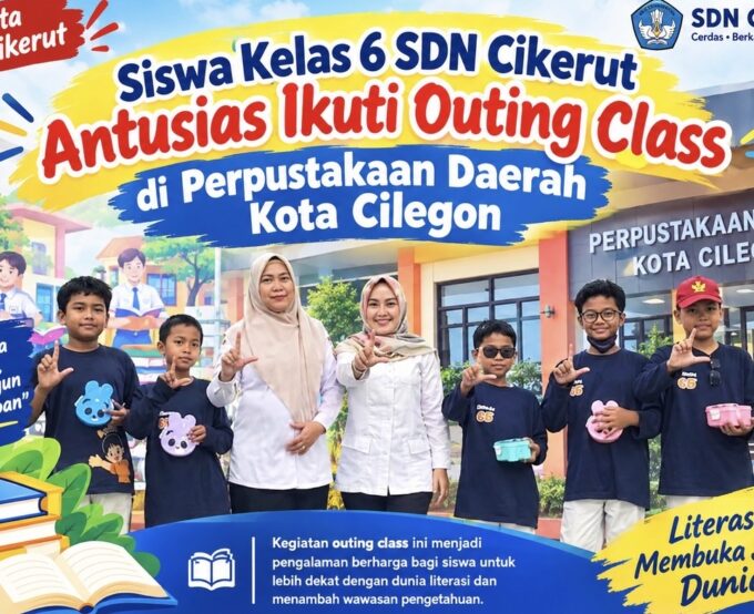 Siswa Kelas 6 SDN Cikerut Antusias Ikuti Outing Class di Perpustakaan Daerah Kota Cilegon